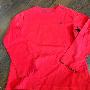 Boys Long Sleeve Red Ralph Lauren Polo Shirt